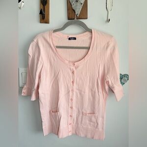 Reitmans Pink Button-Up Cardigan